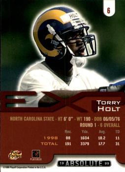 1999 Playoff Absolute EXP #6 Torry Holt Back