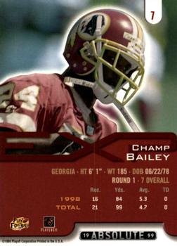 1999 Playoff Absolute EXP #7 Champ Bailey Back
