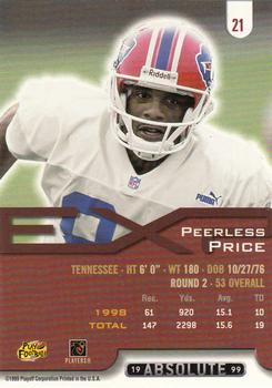 1999 Playoff Absolute EXP #21 Peerless Price Back