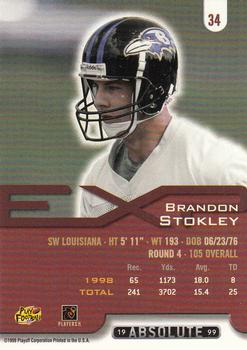 1999 Playoff Absolute EXP #34 Brandon Stokley Back