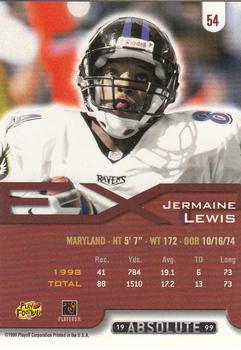 1999 Playoff Absolute EXP #54 Jermaine Lewis Back