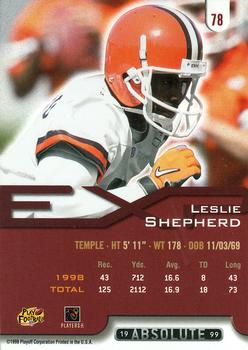1999 Playoff Absolute EXP #78 Leslie Shepherd Back