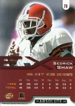 1999 Playoff Absolute EXP #79 Sedrick Shaw Back