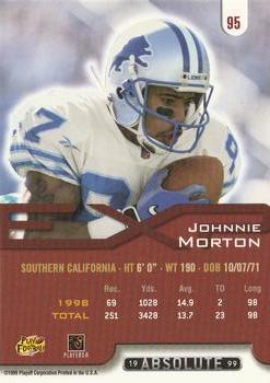 1999 Playoff Absolute EXP #95 Johnnie Morton Back