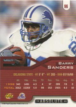 1999 Playoff Absolute EXP #96 Barry Sanders Back