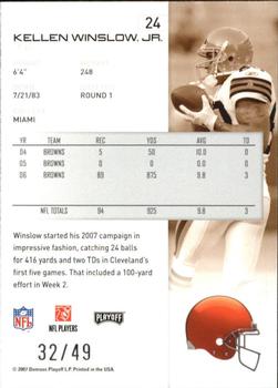 2007 Playoff NFL Playoffs - Black Metalized #24 Kellen Winslow Jr. Back