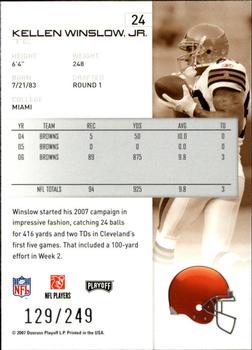 2007 Playoff NFL Playoffs - Silver Metalized #24 Kellen Winslow Jr. Back