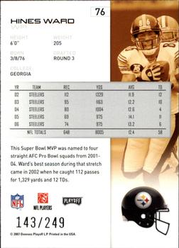 2007 Playoff NFL Playoffs - Silver Metalized #76 Hines Ward Back