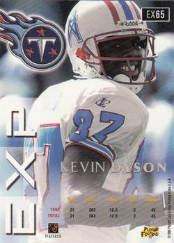 1999 Playoff Prestige EXP #EX65 Kevin Dyson Back