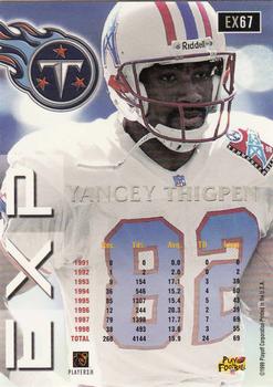 1999 Playoff Prestige EXP #EX67 Yancey Thigpen Back