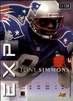 1999 Playoff Prestige EXP #EX120 Tony Simmons Back