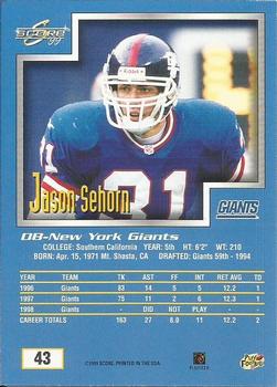 1999 Score #43 Jason Sehorn Back