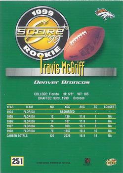1999 Score #251 Travis McGriff Back