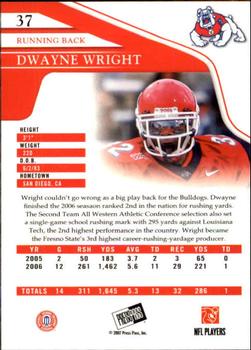 2007 Press Pass - Reflectors Proof #37 Dwayne Wright Back