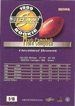 1999 Score Supplemental #S-18 Mark Campbell Back