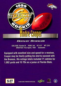 1999 Score Supplemental #S-27 Andre Cooper Back