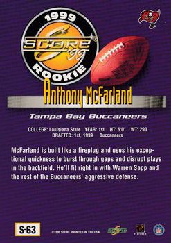 1999 Score Supplemental #S-63 Anthony McFarland Back