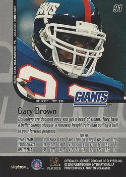 1999 SkyBox Molten Metal #91 Gary Brown Back