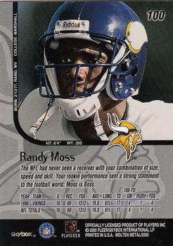 1999 SkyBox Molten Metal #100 Randy Moss Back
