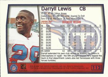 1999 Topps #112 Darryll Lewis Back