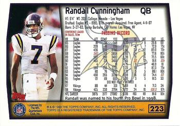 1999 Topps #223 Randall Cunningham Back
