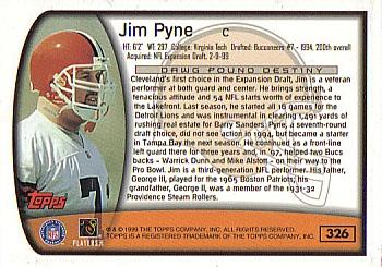 1999 Topps #326 Jim Pyne Back