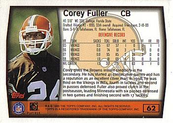 1999 Topps #62 Corey Fuller Back