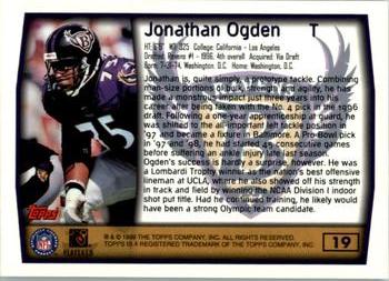 1999 Topps #19 Jonathan Ogden Back