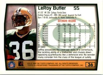 1999 Topps #36 LeRoy Butler Back