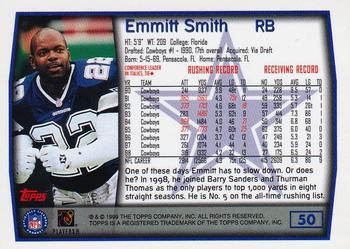 1999 Topps #50 Emmitt Smith Back