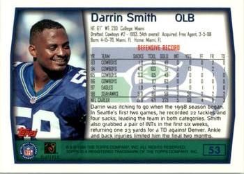 1999 Topps #53 Darrin Smith Back