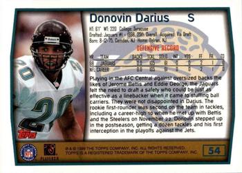 1999 Topps #54 Donovin Darius Back