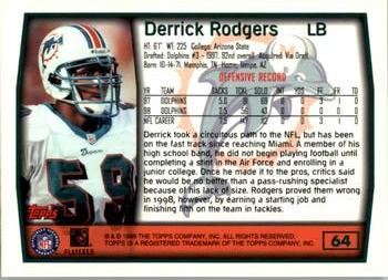 1999 Topps #64 Derrick Rodgers Back