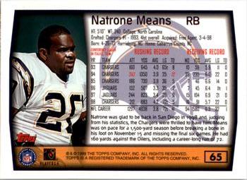 1999 Topps #65 Natrone Means Back