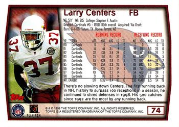 1999 Topps #74 Larry Centers Back