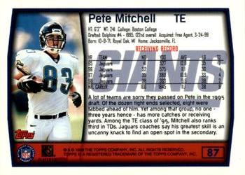 1999 Topps #87 Pete Mitchell Back