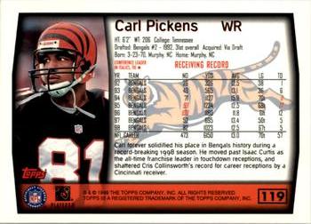 1999 Topps #119 Carl Pickens Back