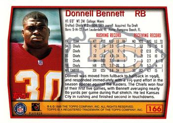 1999 Topps #166 Donnell Bennett Back