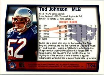1999 Topps #194 Ted Johnson Back