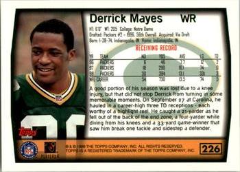 1999 Topps #226 Derrick Mayes Back