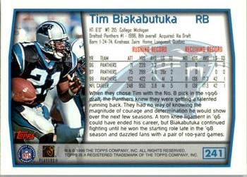 1999 Topps #241 Tim Biakabutuka Back