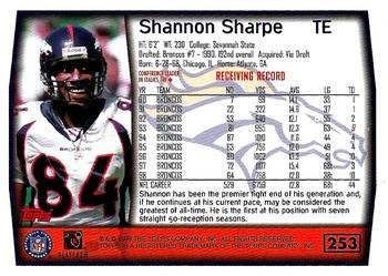 1999 Topps #253 Shannon Sharpe Back