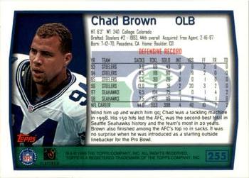 1999 Topps #255 Chad Brown Back