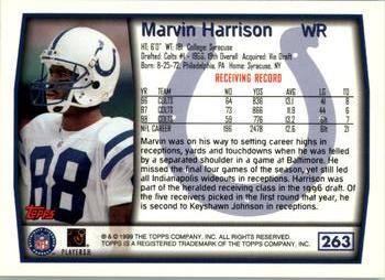1999 Topps #263 Marvin Harrison Back