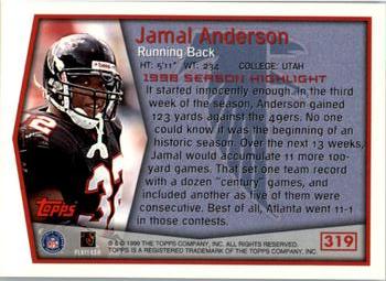 1999 Topps #319 Jamal Anderson Back