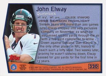 1999 Topps #320 John Elway Back
