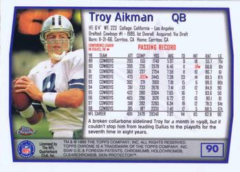 1999 Topps Chrome #90 Troy Aikman Back