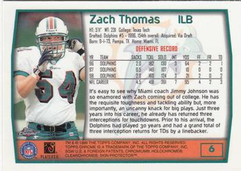1999 Topps Chrome #6 Zach Thomas Back