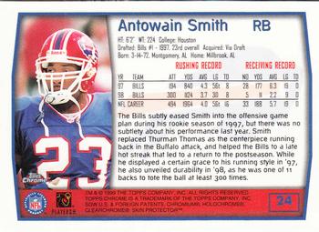 1999 Topps Chrome #24 Antowain Smith Back