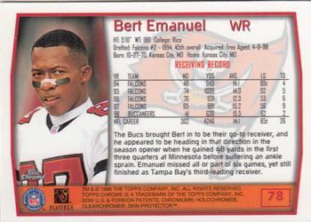 1999 Topps Chrome #78 Bert Emanuel Back